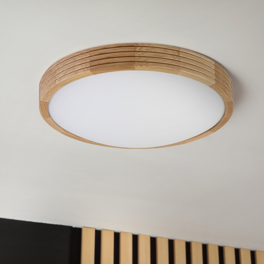 Brilagi - LED stropno svetilo CARVALHO MODERN SLIM 2xE27/60W/230V Ø 37,5 cm hrast