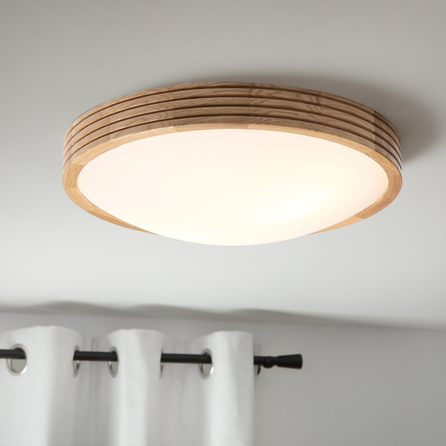 Brilagi - LED stropno svetilo CARVALHO MODERN SLIM 2xE27/60W/230V Ø 37,5 cm hrast