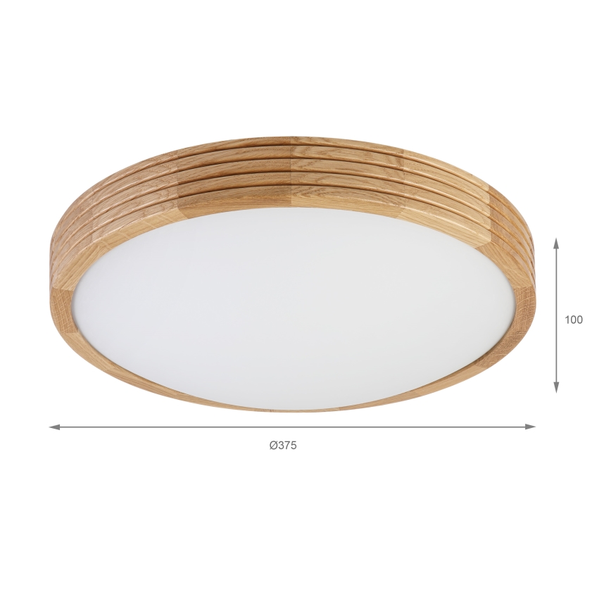 Brilagi - LED stropno svetilo CARVALHO MODERN SLIM 2xE27/60W/230V Ø 37,5 cm hrast