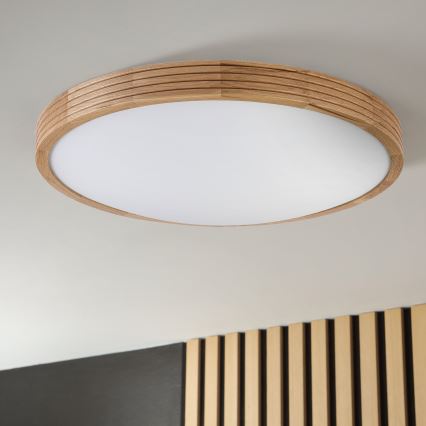 Brilagi - LED stropna svetilka CARVALHO MODERN SLIM 3xE27/60W/230V pr. 47,5 cm hrast