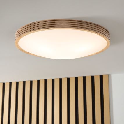 Brilagi - LED stropna svetilka CARVALHO MODERN SLIM 3xE27/60W/230V pr. 47,5 cm hrast