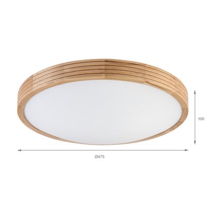 Brilagi - LED stropna svetilka CARVALHO MODERN SLIM 3xE27/60W/230V pr. 47,5 cm hrast