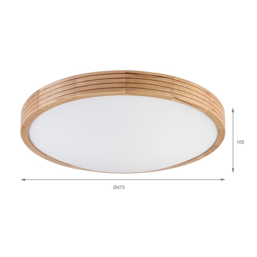 Brilagi - LED stropna svetilka CARVALHO MODERN SLIM 3xE27/60W/230V pr. 47,5 cm hrast