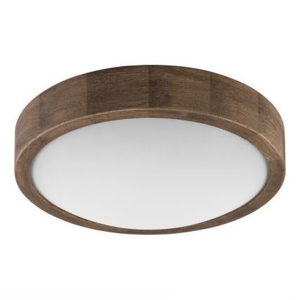 Brilagi - LED stropna svetilka CARVALHO SLIM 1xE27/15W/230V, hrast/oreh, Ø 27 cm