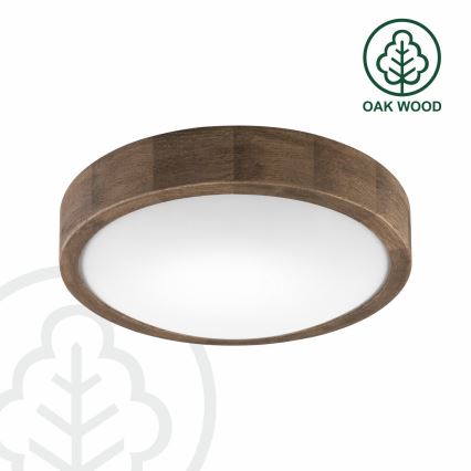 Brilagi - LED stropna svetilka CARVALHO SLIM 1xE27/15W/230V, hrast/oreh, Ø 27 cm