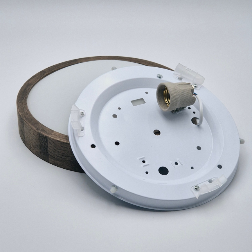 Brilagi - LED stropna svetilka CARVALHO SLIM 1xE27/15W/230V, hrast/oreh, Ø 27 cm