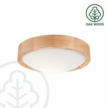Brilagi - LED stropna svetilka CARVALHO SLIM 1xE27/15W/230V, hrast, premer 27 cm