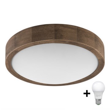 Brilagi - LED Stropna svetilka CARVALHO SLIM 1xE27/60W/230V hrast oreh pr. 27 cm