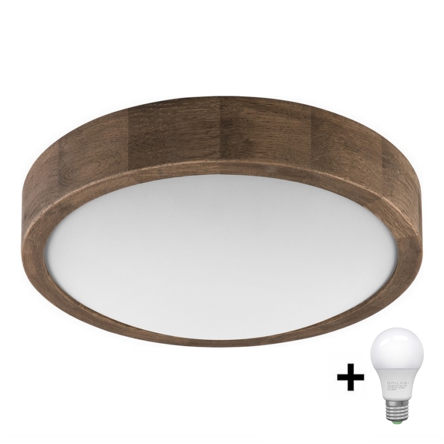 Brilagi - LED Stropna svetilka CARVALHO SLIM 1xE27/60W/230V hrast oreh pr. 27 cm