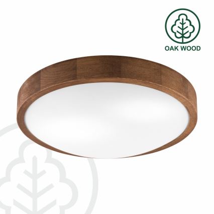 Brilagi - LED stropna svetilka CARVALHO SLIM 2xE27/15W/230V, hrast/češnja, Ø 37 cm