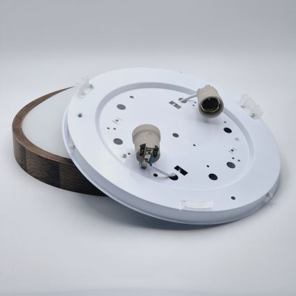 Brilagi - LED stropna svetilka CARVALHO SLIM 2xE27/15W/230V hrast/oreh, premer 37 cm