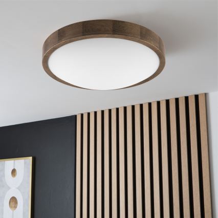 Brilagi - LED Stropna svetilka CARVALHO SLIM 2xE27/60W/230V hrast oreh pr. 37 cm
