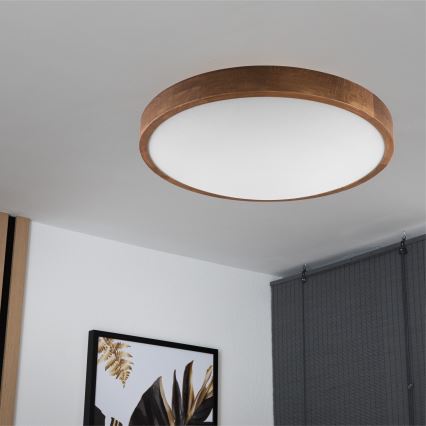 Brilagi - LED stropna svetilka CARVALHO SLIM 3xE27/15W/230V, hrast češnja, premer 47 cm