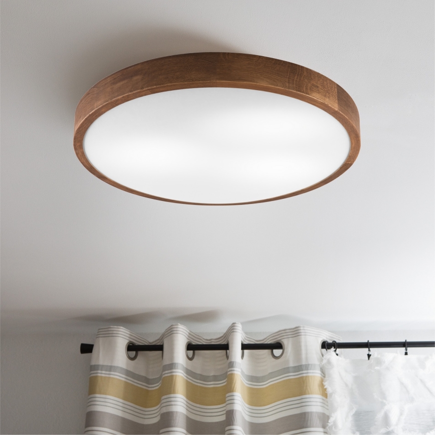 Brilagi - LED stropna svetilka CARVALHO SLIM 3xE27/15W/230V, hrast češnja, premer 47 cm