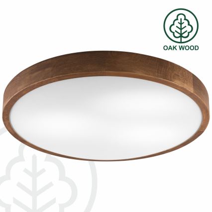 Brilagi - LED stropna svetilka CARVALHO SLIM 3xE27/15W/230V, hrast češnja, premer 47 cm