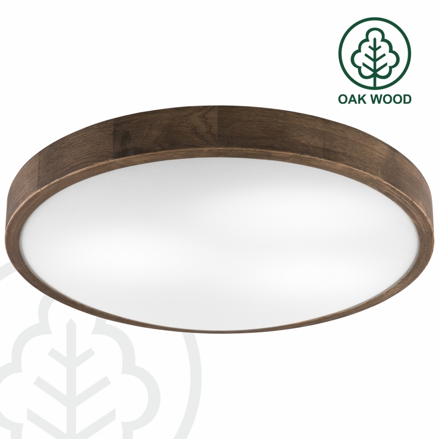 Brilagi - LED stropna svetilka CARVALHO SLIM 3xE27/15W/230V, hrast/oreh, premer 47 cm