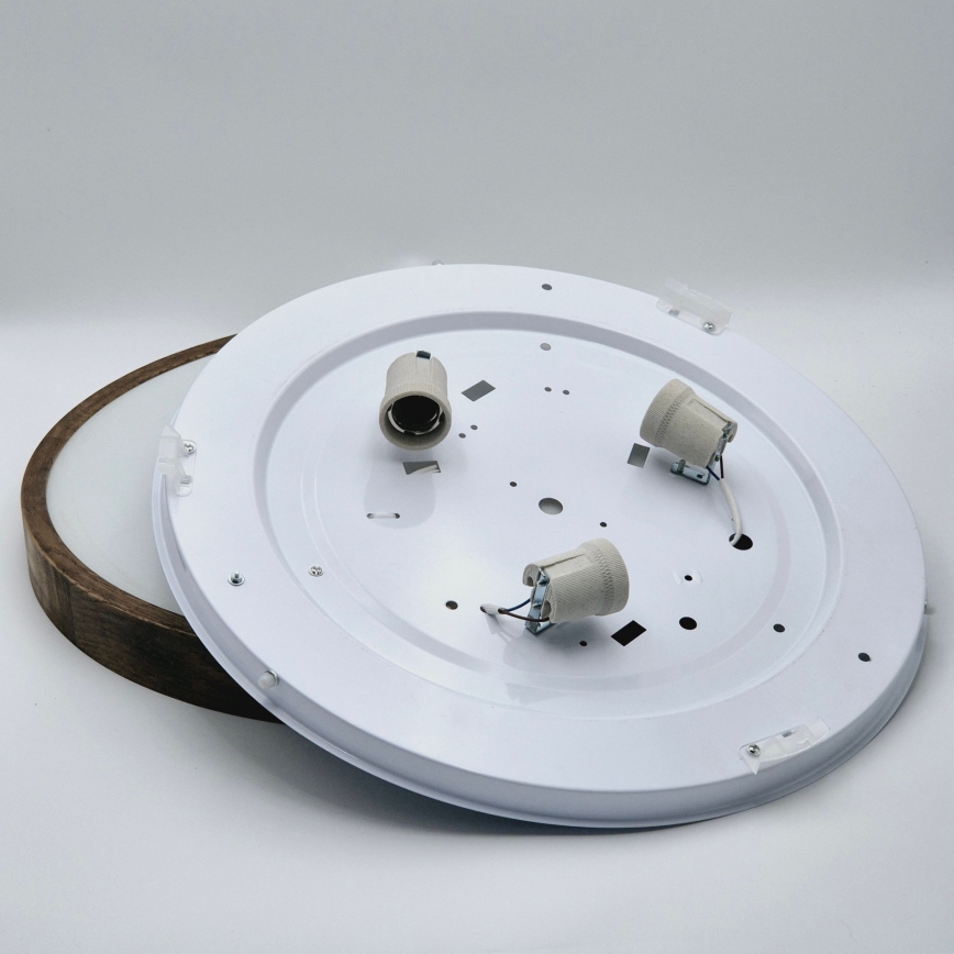 Brilagi - LED stropna svetilka CARVALHO SLIM 3xE27/15W/230V, hrast/oreh, premer 47 cm