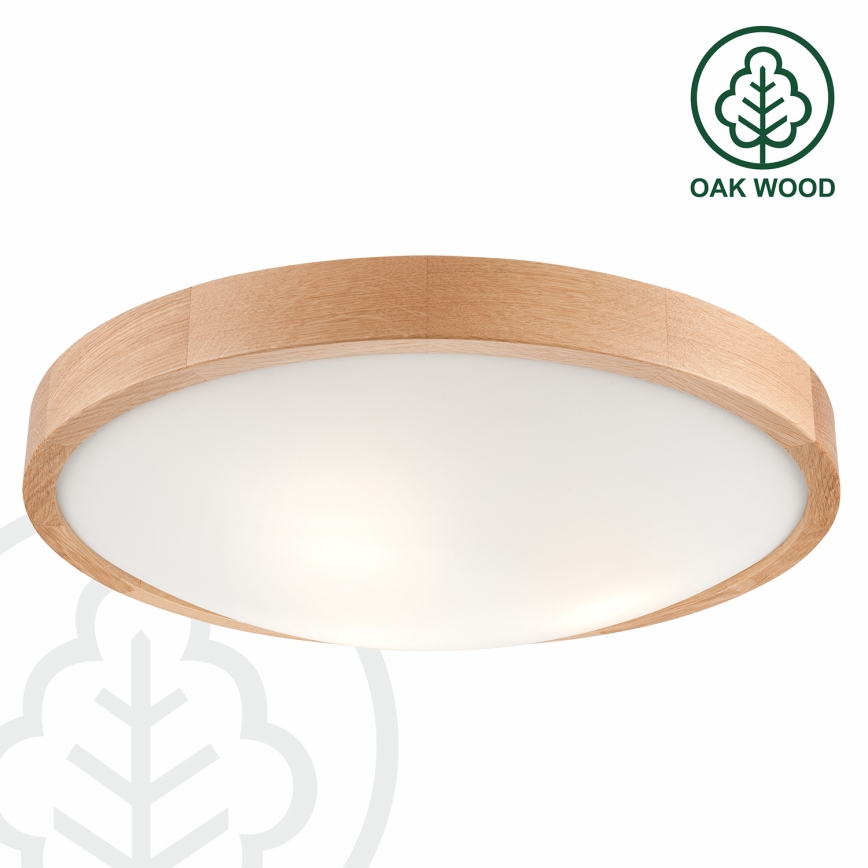 Brilagi - LED stropna svetilka CARVALHO SLIM 3xE27/15W/230V, hrast, premer 47 cm