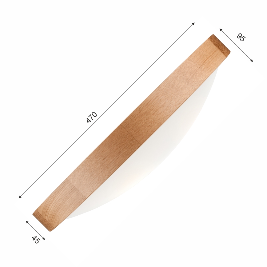 Brilagi - LED stropna svetilka CARVALHO SLIM 3xE27/15W/230V, hrast, premer 47 cm