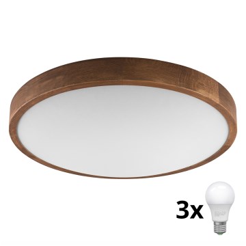 Brilagi - LED Stropna svetilka CARVALHO SLIM 3xE27/60W/230V hrast češnja pr. 47 cm