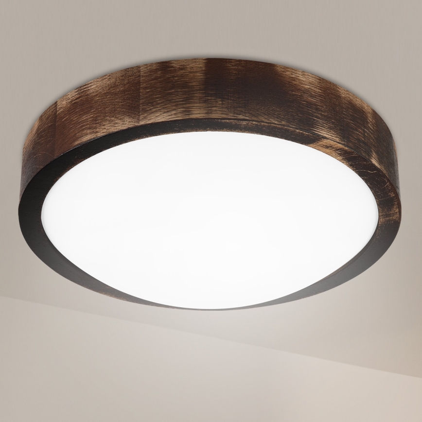 Brilagi - LED stropna svetilka CARVALHO SLIM SMOKEY LED/20W/230V hrast, premer 27,5 cm