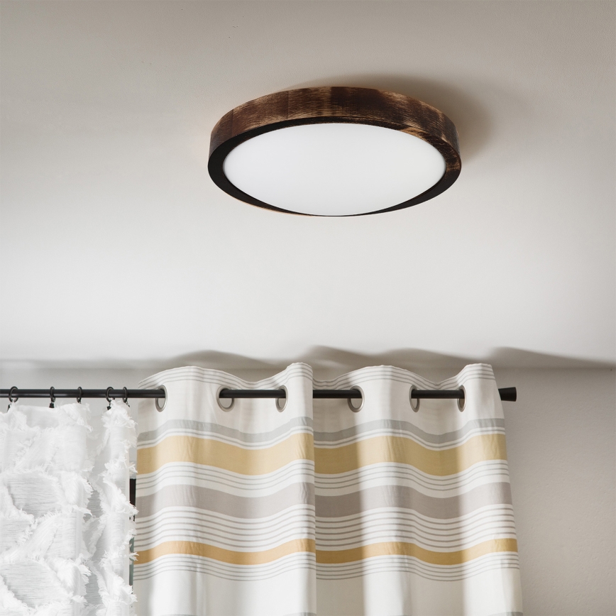 Brilagi - LED stropna svetilka CARVALHO SLIM SMOKEY LED/20W/230V hrast, premer 27,5 cm