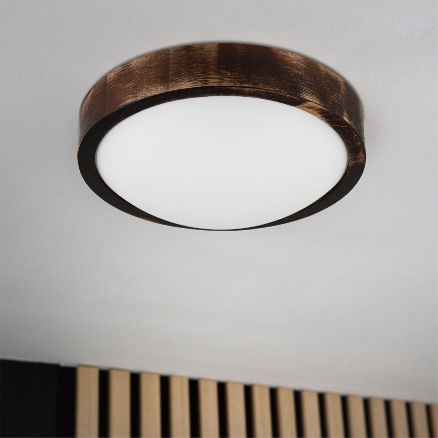 Brilagi - LED stropna svetilka CARVALHO SLIM SMOKEY LED/20W/230V hrast, premer 27,5 cm