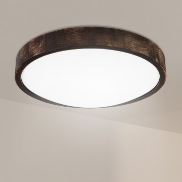 Brilagi - LED stropna svetilka CARVALHO SLIM SMOKEY LED/36W/230V, hrast, premer 37,5 cm