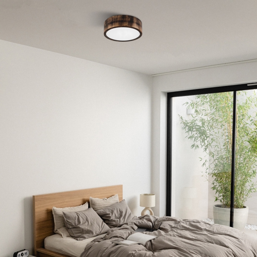 Brilagi - LED stropna svetilka CARVALHO SMOKEY LED/20W/230V, hrast, Ø 27,5 cm