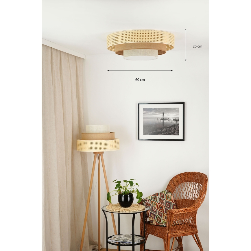 Brilagi - LED Stropna svetilka CEDAR LUNETA LED/26W/230V bež/rjava/krem barva