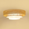 BRILAGI - LED stropna svetilka CEDAR LUNETA LED/26W/230V premer 60 cm ratan/rjava/kremna