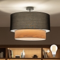 Brilagi - LED stropna svetilka CERIA 1xE27/60W/230V premer 50 cm črna/bež