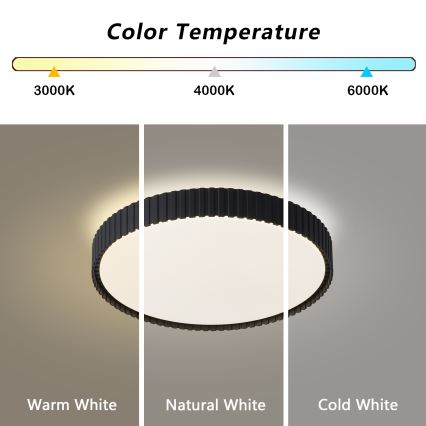 Brilagi - LED zatemnjiva stropna svetilka CORVO LED/54W/230V 3000-6000K črna premer 40 cm + daljinski upravljalnik