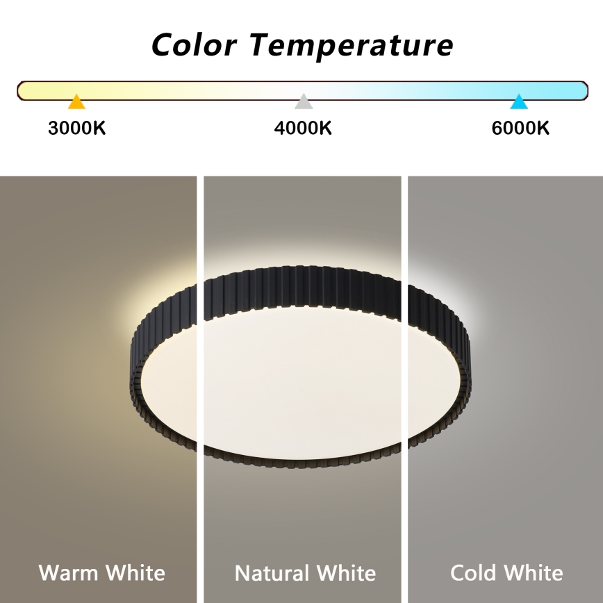 Brilagi - LED zatemnjiva stropna svetilka CORVO LED/54W/230V 3000-6000K črna premer 40 cm + daljinski upravljalnik