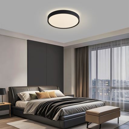 Brilagi - LED zatemnjiva stropna svetilka CORVO LED/54W/230V 3000-6000K črna premer 40 cm + daljinski upravljalnik