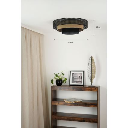 Brilagi - LED Stropna svetilka DAKOTA LUNETA LED/12W/230V pr. 60 cm 3000K/4000K/6400K črna/bež