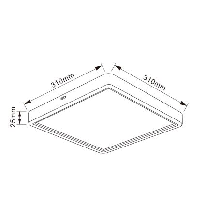 Brilagi - LED stropna svetilka ESTELA SQUARE LED/24W/230V 31x31 cm črna