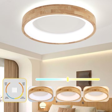 Brilagi - LED stropna svetilka FALCON WOOD LED/40W/230V 3000/4000/6000K premer 60 cm lesena