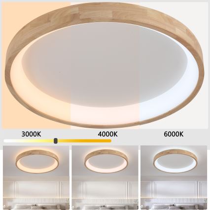 Brilagi - LED stropna svetilka FALCON WOOD LED/60W/230V 3000/4000/6000K premer 80 cm les