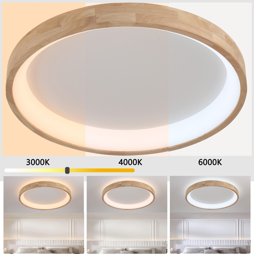 Brilagi - LED stropna svetilka FALCON WOOD LED/60W/230V 3000/4000/6000K premer 80 cm les