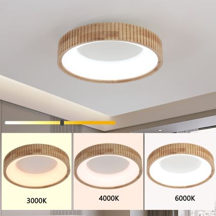 Brilagi - LED stropna svetilka FALCON WOOD MODERN LED/30W/230V 3000/4000/6000K premer 45 cm les