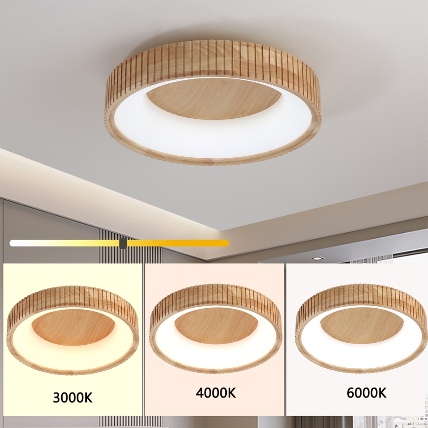 Brilagi - LED stropna svetilka FALCON WOOD MODERN LED/30W/230V 3000/4000/6000K premer 45 cm les