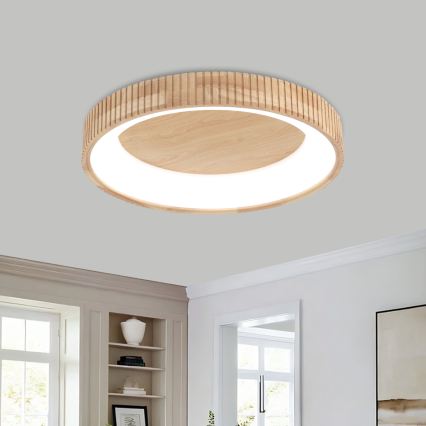Brilagi - LED stropna svetilka FALCON WOOD MODERN, LED 40 W, 230 V, 3000/4000/6000 K, premer 60 cm, les