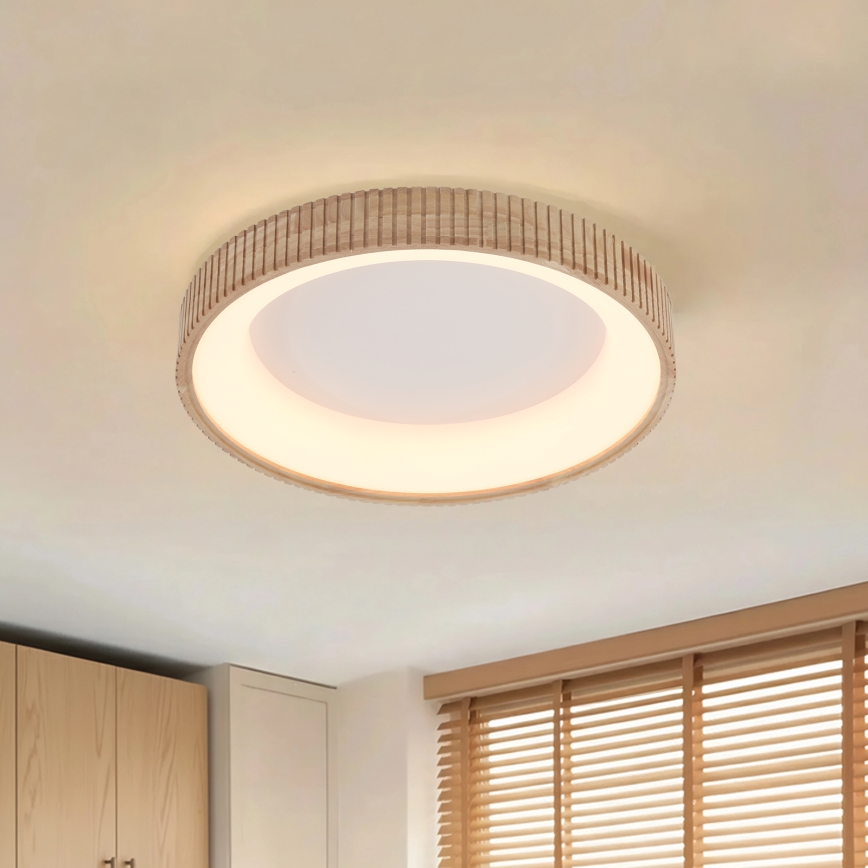 Brilagi - LED stropna svetilka FALCON WOOD MODERN, LED 40 W, 230 V, 3000/4000/6000 K, premer 60 cm, lesena