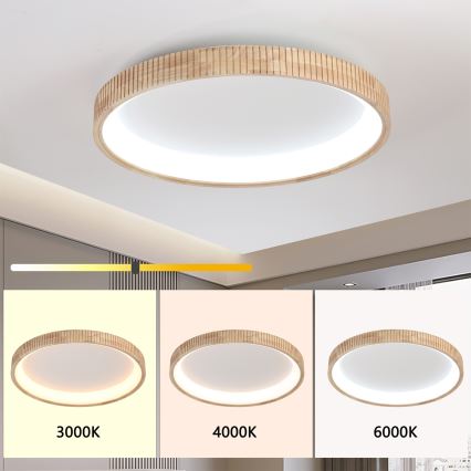 Brilagi - LED stropno svetilo FALCON WOOD MODERN LED/60W/230V 3000/4000/6000K Ø 80 cm les