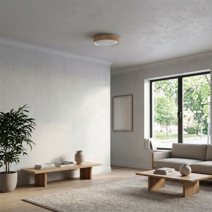Brilagi - LED stropna svetilka FLOCO LED/24W/230V premer 30 cm dekor lesa/bela