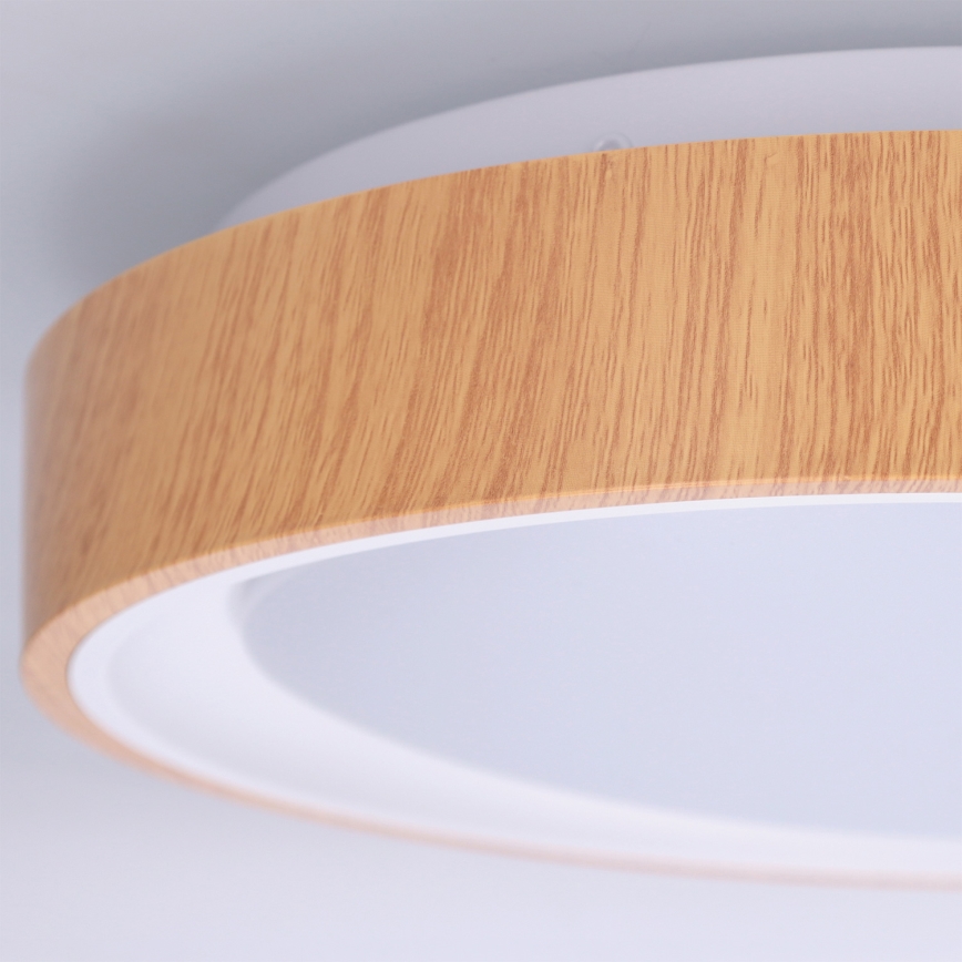 Brilagi - LED stropna svetilka FLOCO LED/24W/230V premer 30 cm dekor lesa/bela