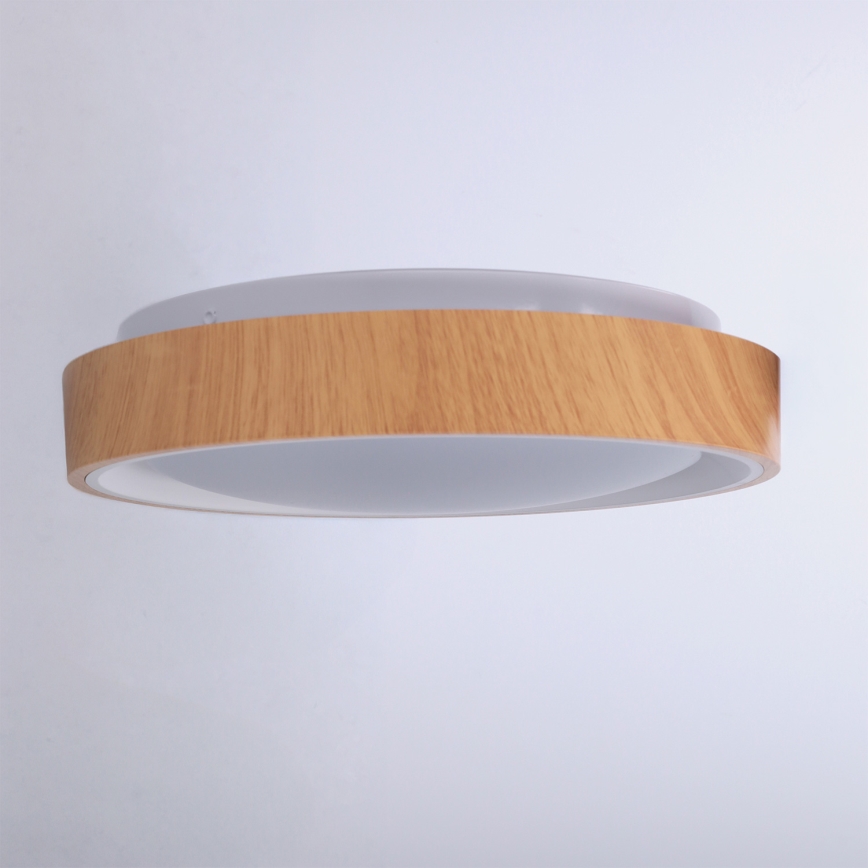 Brilagi - LED stropna svetilka FLOCO LED/24W/230V premer 30 cm dekor lesa/bela