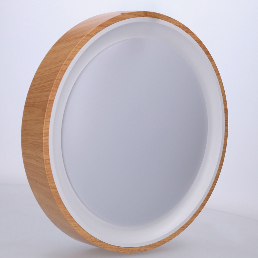 Brilagi - LED stropna svetilka FLOCO LED/24W/230V premer 30 cm dekor lesa/bela