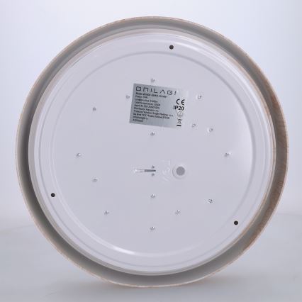 Brilagi - LED stropna svetilka FLOCO LED/24W/230V premer 30 cm dekor lesa/bela